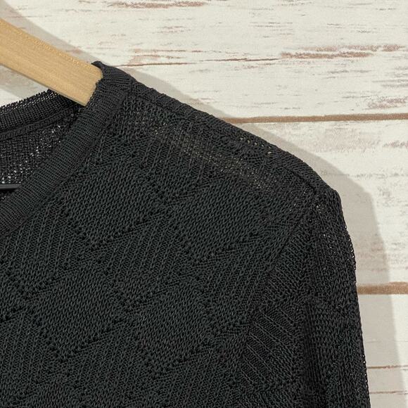 Vintage Brenda French Knit Black Dress - Size 1 - Picture 5 of 10